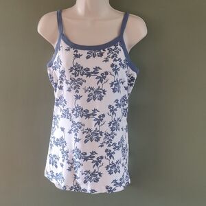 Thin Strap Floral Stretchy Tank Top Sz XL Fits Large  My Style